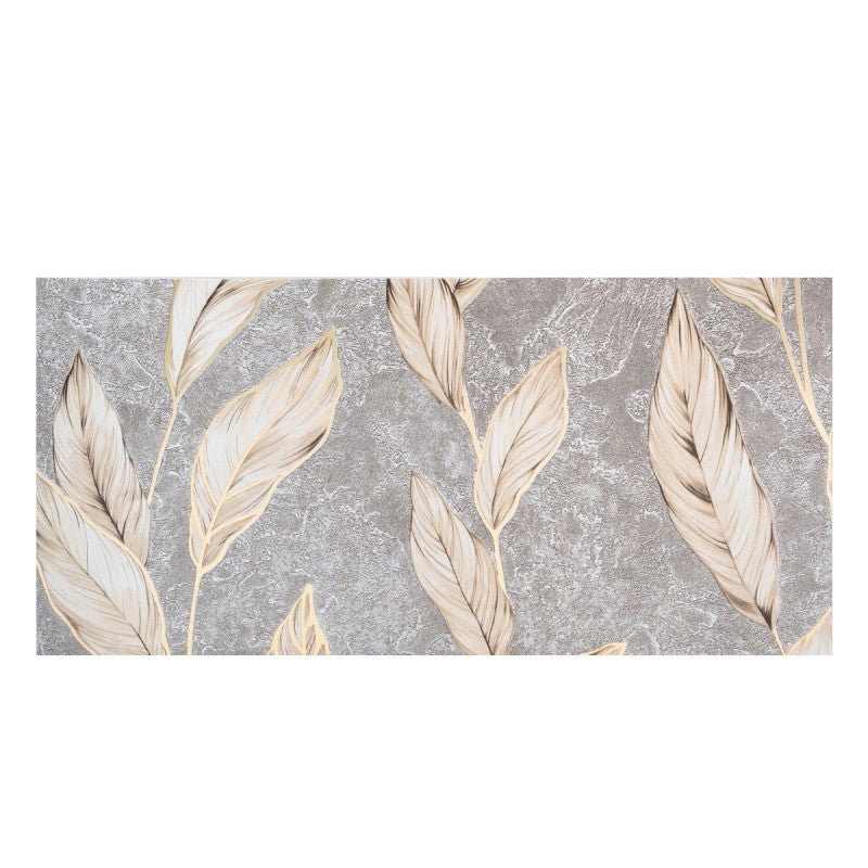 Set 6 panouri decorative autoadezive cu folie de aluminiu, model cu pene, suprafața acoperită 1.08 m², 60x30 cm, Gri/Verde/Alb ❘ D7114-Set6 / D7115-Set6 /  D7109-Set6