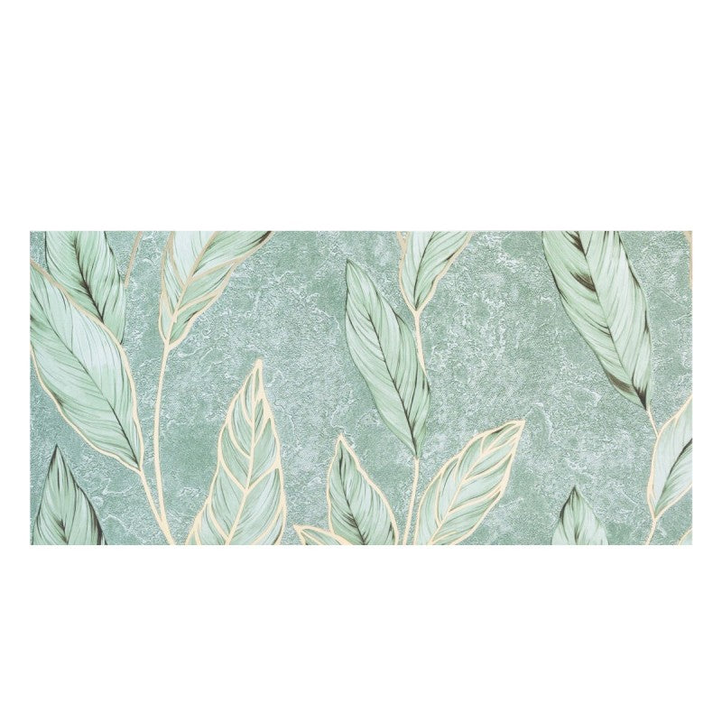 Set 6 panouri decorative autoadezive cu folie de aluminiu, model cu pene, suprafața acoperită 1.08 m², 60x30 cm, Gri/Verde/Alb ❘ D7114-Set6 / D7115-Set6 /  D7109-Set6