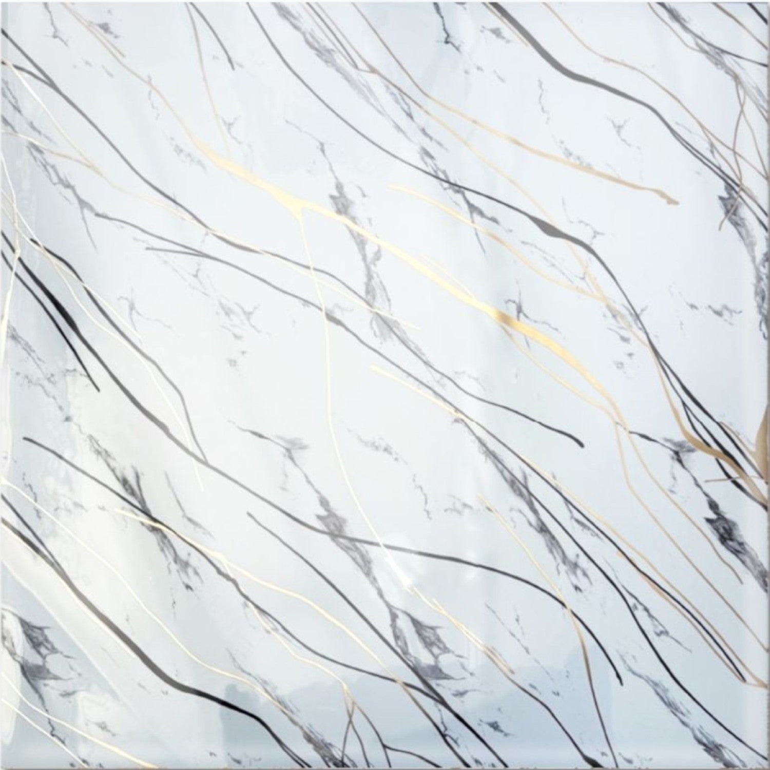 Set 6 panouri decorative autoadezive cu folie de aluminiu, design cu linii, suprafața acoperită 1.08 m², 60x30 cm, Negru/Alb/Gri deschis/Alb-gri ❘ D71__