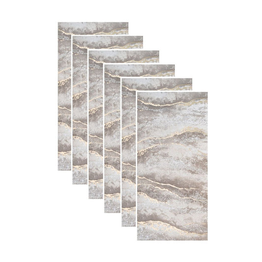 Set 6 panouri decorative autoadezive cu folie de aluminiu, efect marmură, suprafața acoperită 1.08 m², 60x30 cm, Maro deschis / Multicolor ❘ D7128/D7116