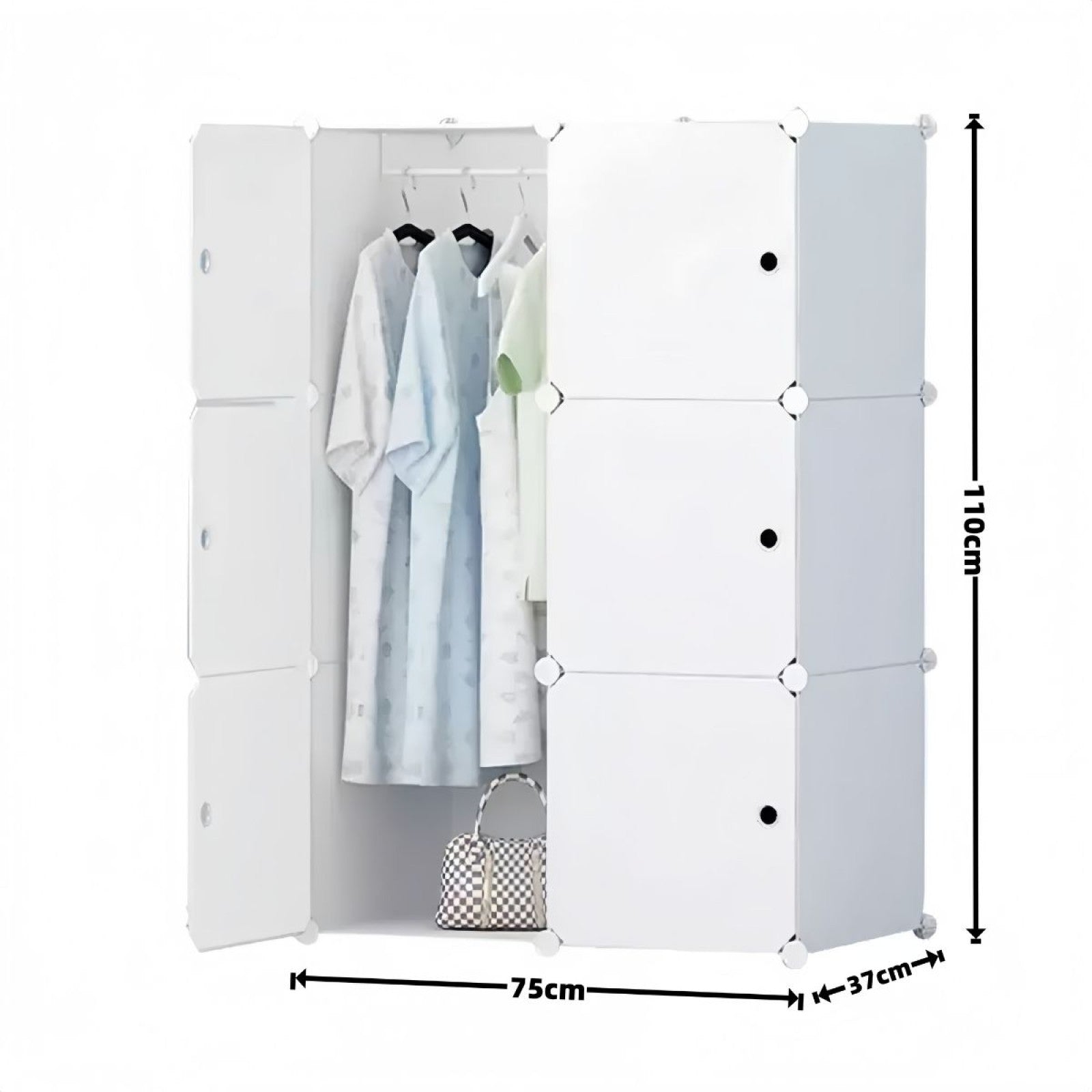 Dulap Modular, 6 Usi, 110x75x37cm, Alb ❘  D7152