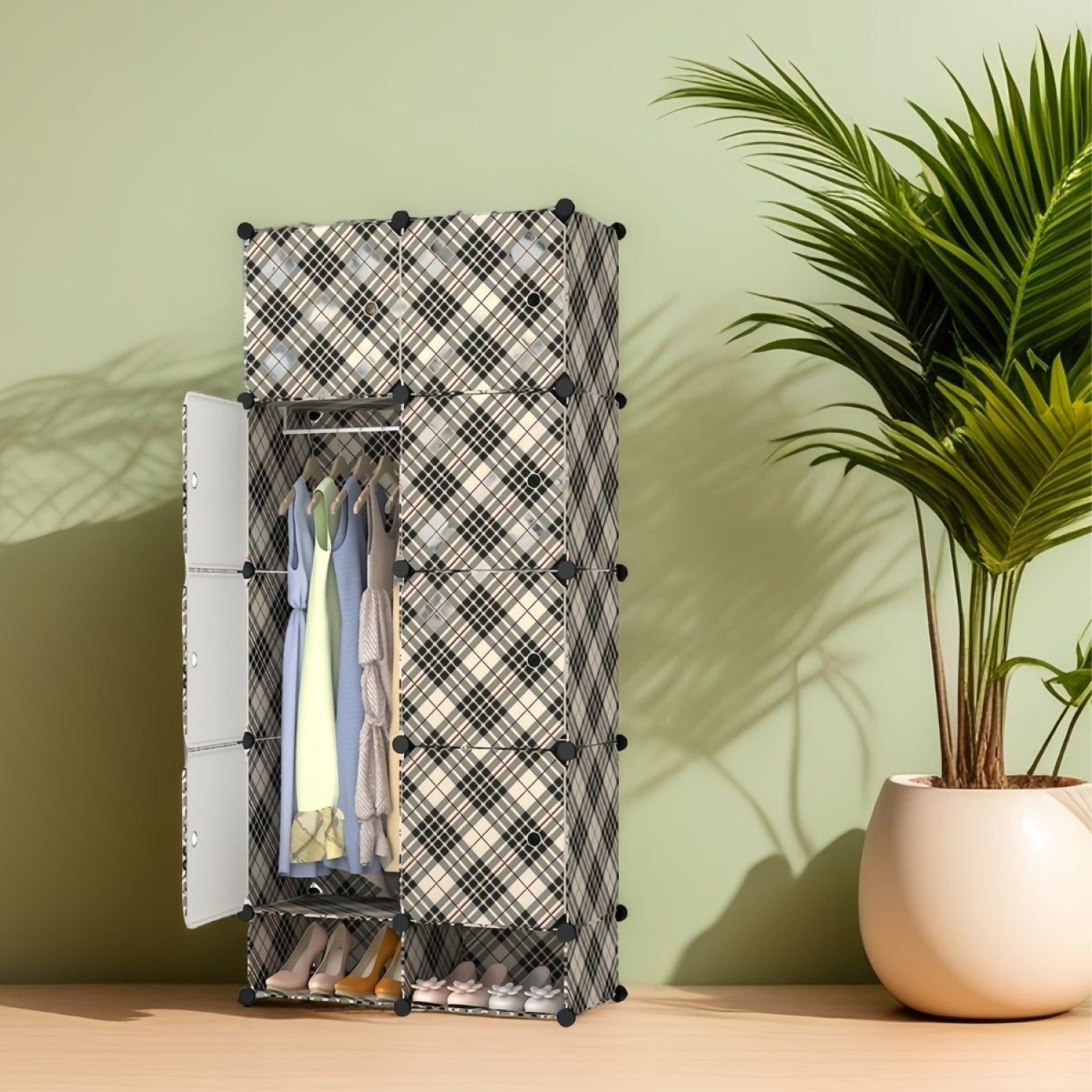 Dulap Modular, 8 Uși, 162x75x37 cm, Crem ❘ D7159-modular