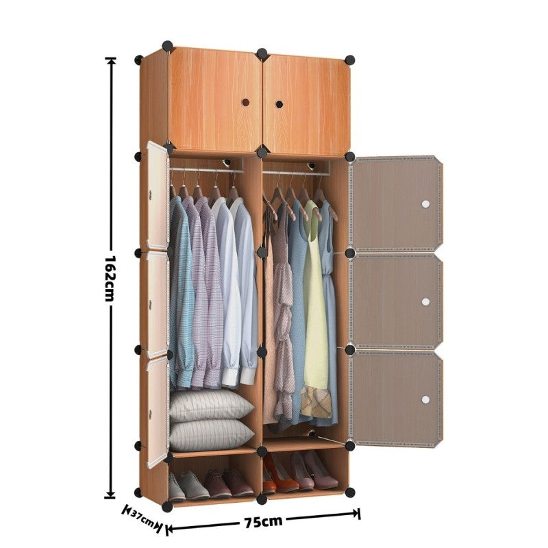 Dulap Modular, 8 Uși, Naimeed, 162x75x37 cm, Portocaliu ❘ D7163-modular