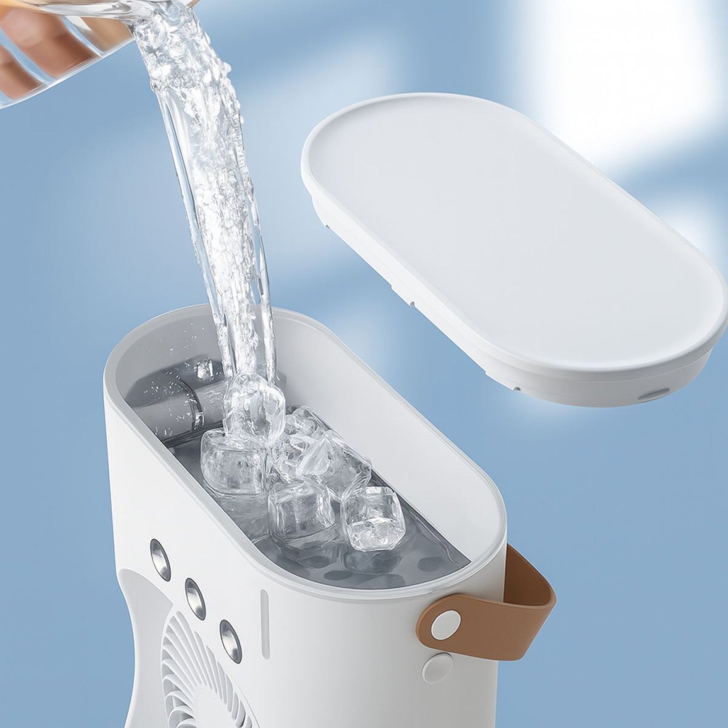 Ventilator dublu & Umidificator - Telecomandă inclusă • 3 viteze • Acumulator 2000mAh ❘ D7182