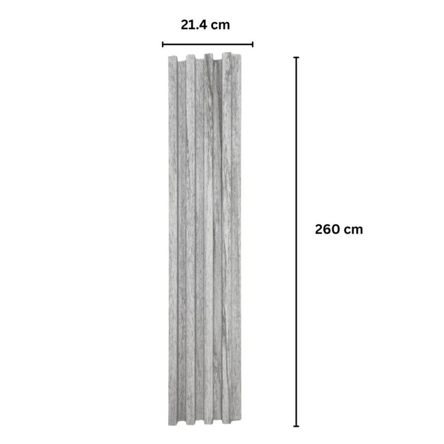 Panou decorativ riflaj WPC, montaj rapid, rezistenta ridicata, 260x16.8x2.3cm, D7530 | D7526 | D7527