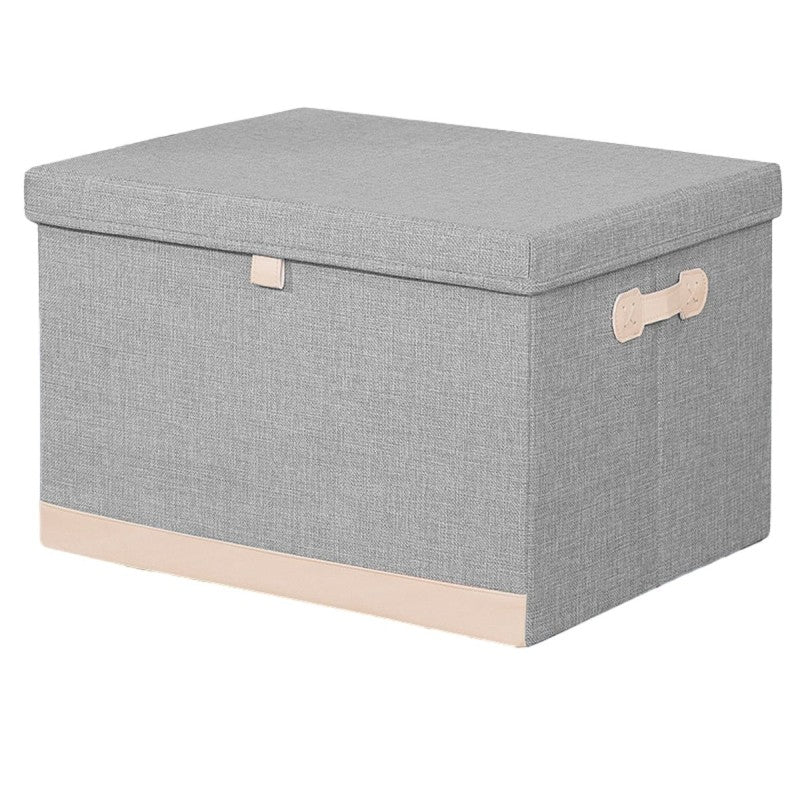 Cutie Depozitare Multifuncțională, Pliabilă, cu Capac, Dimenisuni  35 x 28 x 18 cm, Albastru/Gri | D7669 / D7661