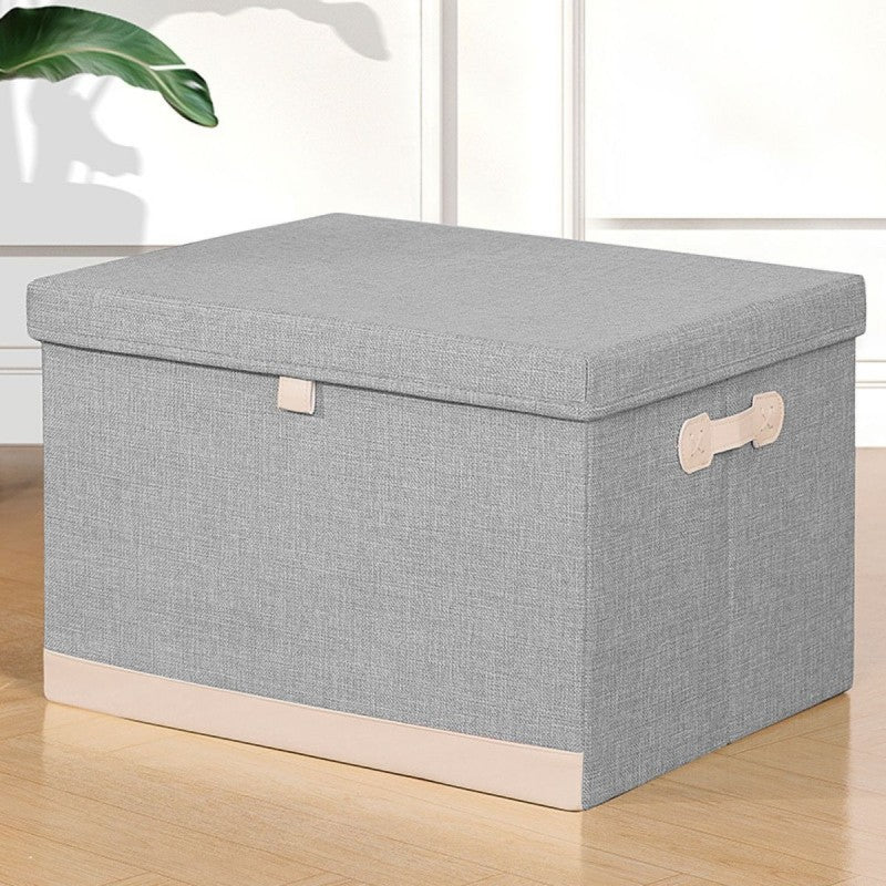 Cutie Depozitare Multifuncțională, Pliabilă, cu Capac, Dimenisuni  35 x 28 x 18 cm, Albastru/Gri | D7669 / D7661
