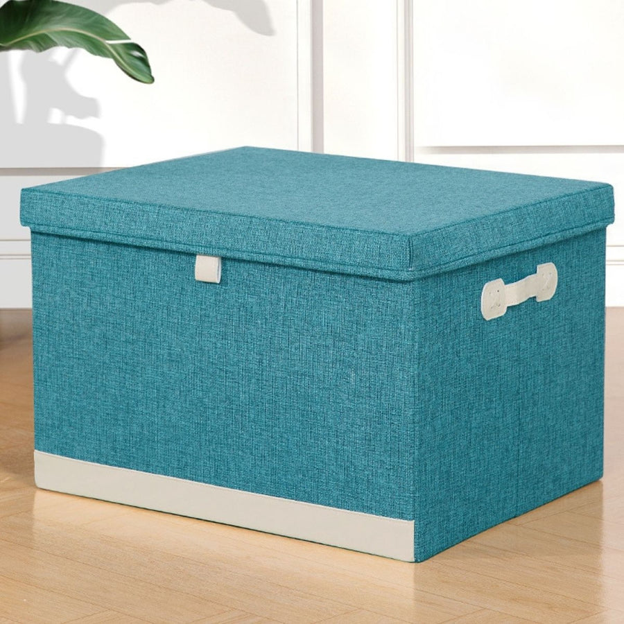 Cutie Depozitare Multifuncțională, Pliabilă, cu Capac, Dimenisuni  35 x 28 x 18 cm, Albastru/Gri | D7669 / D7665 / D7661