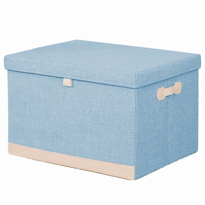 Cutie Depozitare Multifuncțională, Pliabilă, cu Capac, Dimenisuni  35 x 28 x 18 cm, Albastru/Gri | D7669 / D7661
