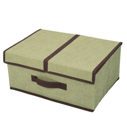 Cutie Depozitare din Poliester, Pliabilă, cu Dublă Acoperire și Compartimentare Flexibilă, 35 x 25 x 15 cm, Verde | D7671