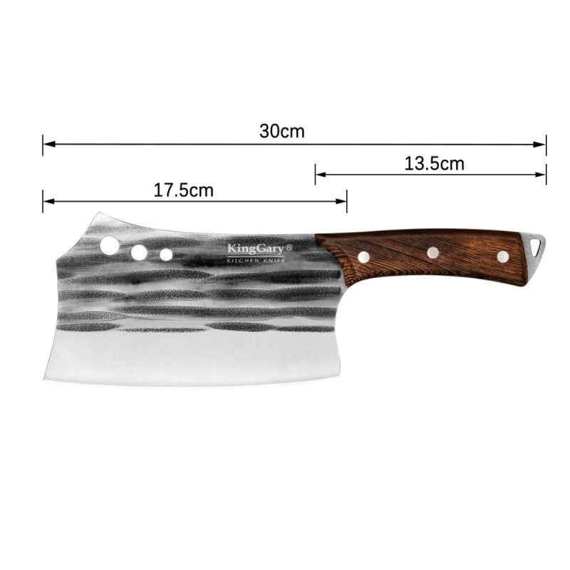 Satâr profesional măcelărie, Naimeed, lama din inox 17.5 cm și mâner din lemn 13.5 cm | D7801