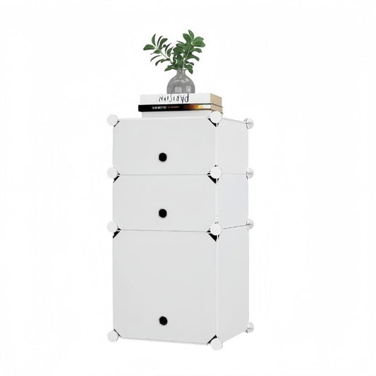 Dulap Modular, 3 Uși, 74 x 37 x 37 cm, Alb ❘ D7892