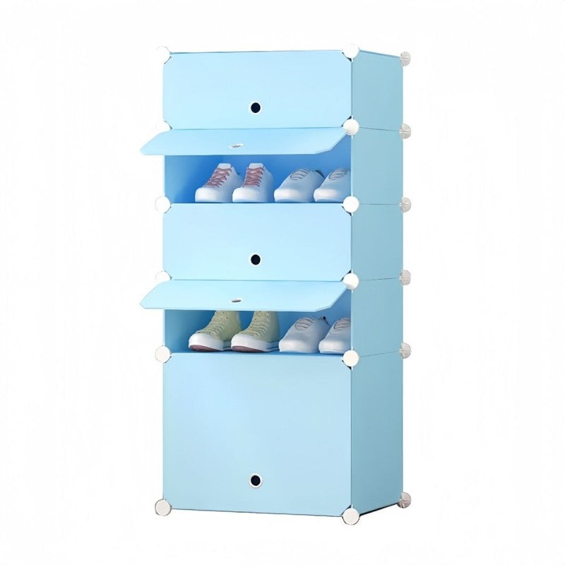 Pantofar Modular, 5 Uși, 37 x 47 x 108 cm Albastru / Negru ❘ D7902 / D7903