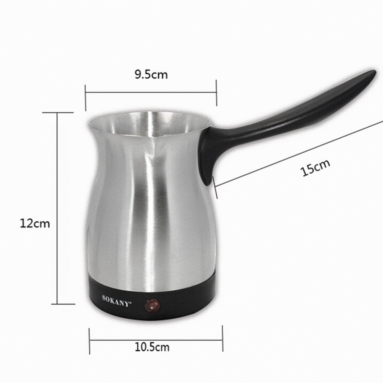 Set: Ibric electric Sokany 500 ml, 800W, Negru/Inox + Râșniță cafea, 150 W, Inox ❘ DC/DL-203 / D5169- Rasnita-Cafea