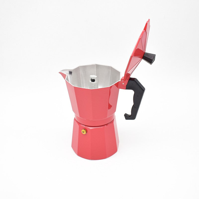 Set: Cafetieră MOKA, 6 cafele, 300 ml + Cafetieră MOKA, 1 cafea, Roșu ❘ DC-3ROSU / Dc-1