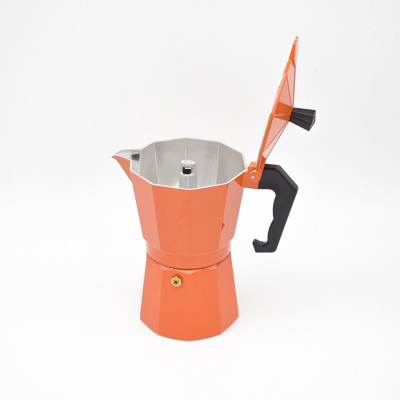 Set: Cafetieră MOKA, 6 cafele, 300 ml, Portocaliu + Termos vacuum cu căniță pentru copii, 500 ml, Portocaliu ❘ DC3-Portocaliu / D311p