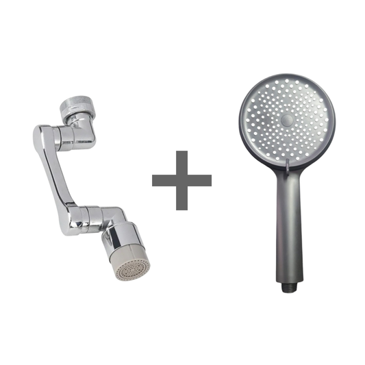 Pachet: Pară de duș universală + Extensie pivotantă robinet ❘ D6191 / D6192