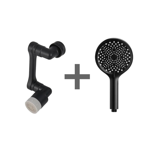 Pachet: Pară de duș universală + Extensie pivotantă robinet ❘ D6190 / D6193