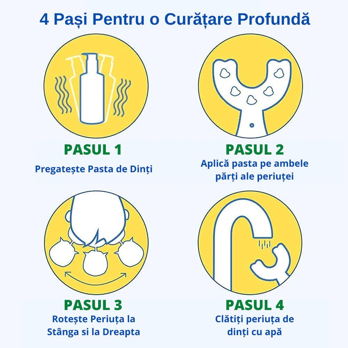 Set 2 Periute de Dinti, U-shape, pentru Copii 6-12 ani, Naimeed D4368/D4367, Albastru și Roz