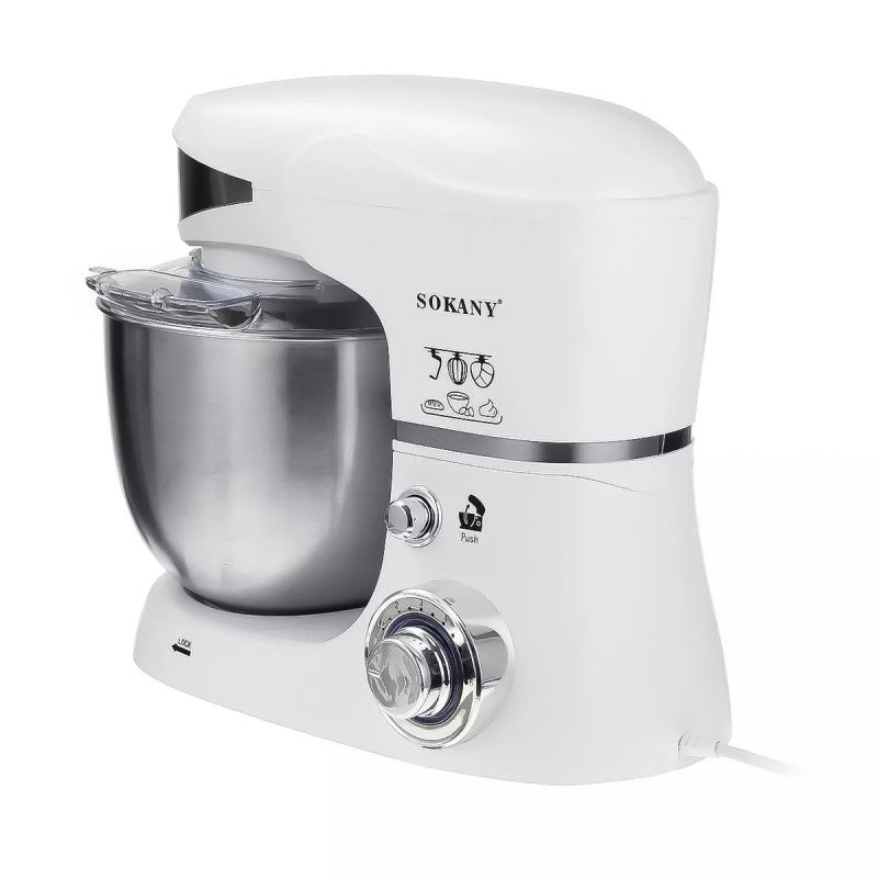 Robot de Bucătărie, 1000W, bol inox 5L, 6 trepte de viteză, Alb ❘ Sokany SC-206