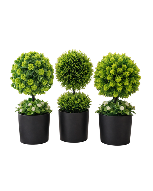 Pachet: 3 x Copac Artificial, cu ghiveci, 24x8 cm ❘ D6918 / D6919/ D6917