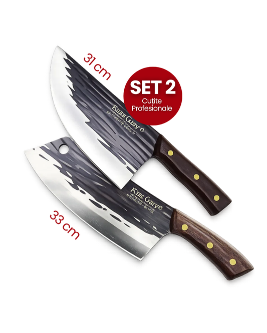 Pachet: Cuțit Măcelar 33 cm + Cuțit de Bucătarie 31 cm  ❘ D4304 + D4307