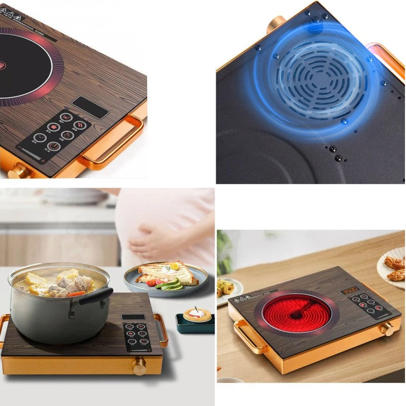Plită Electrică Vitroceramică, 2200 W, Control al Temperaturii, Timer, Afișaj Digital ❘ SK-3569