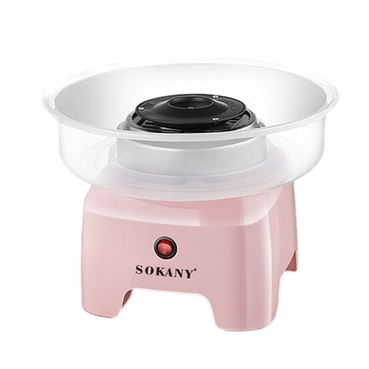 Aparat de facut vata de zahar Cotton Candy, Sokany SK-520, 500W, Lingura, Picioruse Anti-Alunecare, Roz