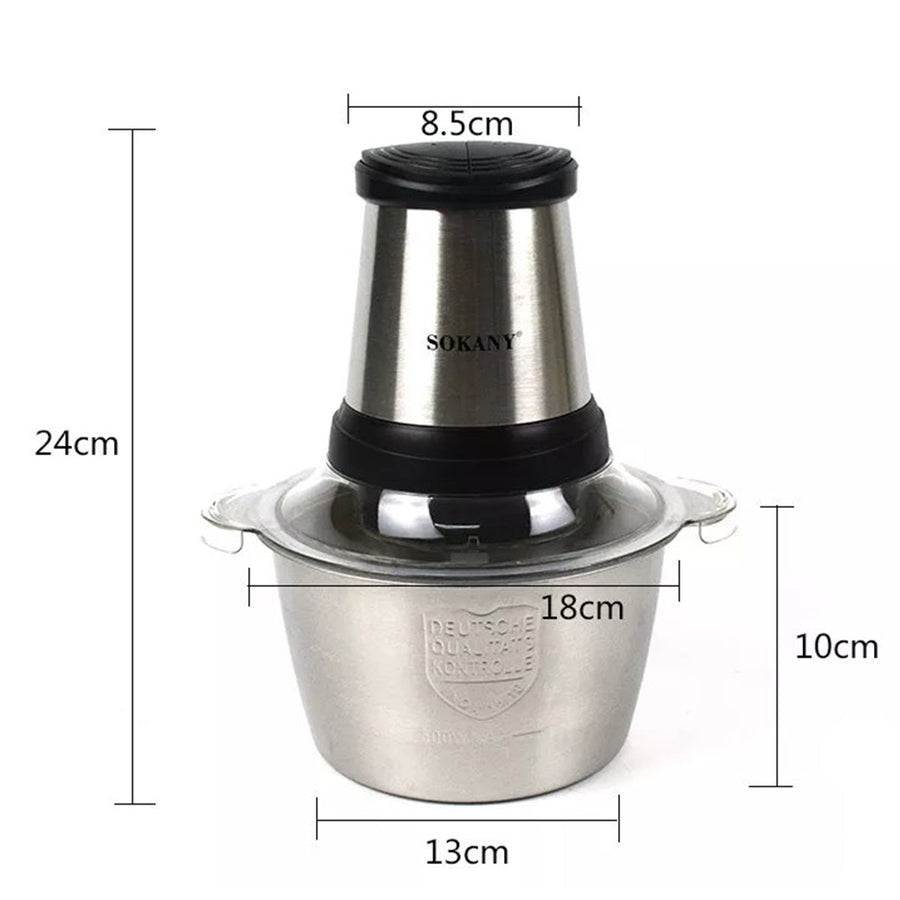 Tocator electric Sokany SK-7002A, 700 W, 4 lame din otel inoxidabil de inalta calitate, 2L, recipient din Inox, Negru | SK-7002A