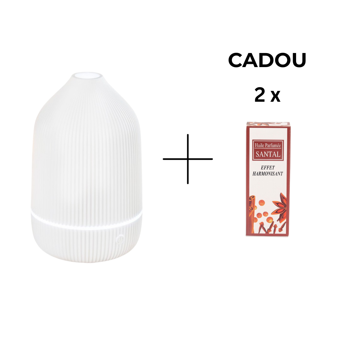 Umidificator cu aromaterapie, 85x150x85 mm, Alb + CADOU 2 x Uleiuri aromatice ❘ D6044