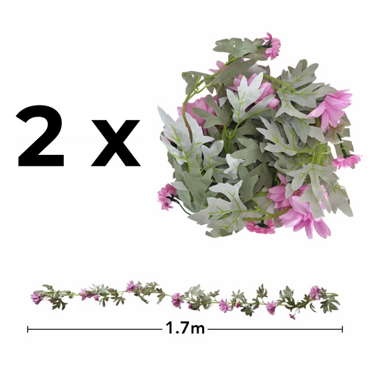 Set 2 x Ghirlandă artificială, 1.7 m, Mov ❘ D5006-Mov-Planta