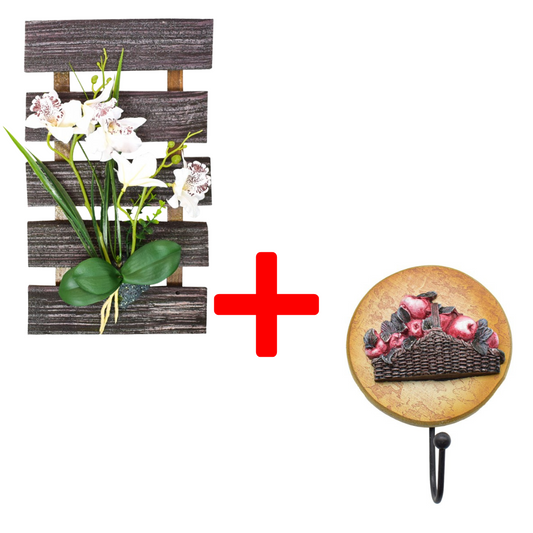 Set: Aranjament flori artificiale + Cuier decorativ ❘ D1097d/D62-6-mere