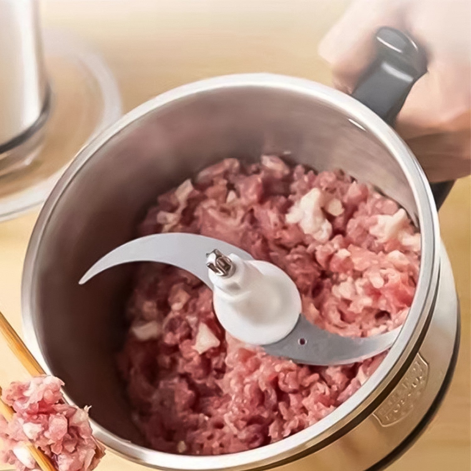 Tocător electric multifuncțional, 4 lame din oțel inoxidabil de înaltă calitate, 800 W, 3L, recipient din Inox, Negru/Inox ❘ SK-7027