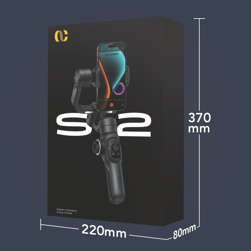 Gimbal Aochuan SMART S2, cu 3 Axe, Aplicație Dedicată, Content Creator Edition, Negru Mat | D6733
