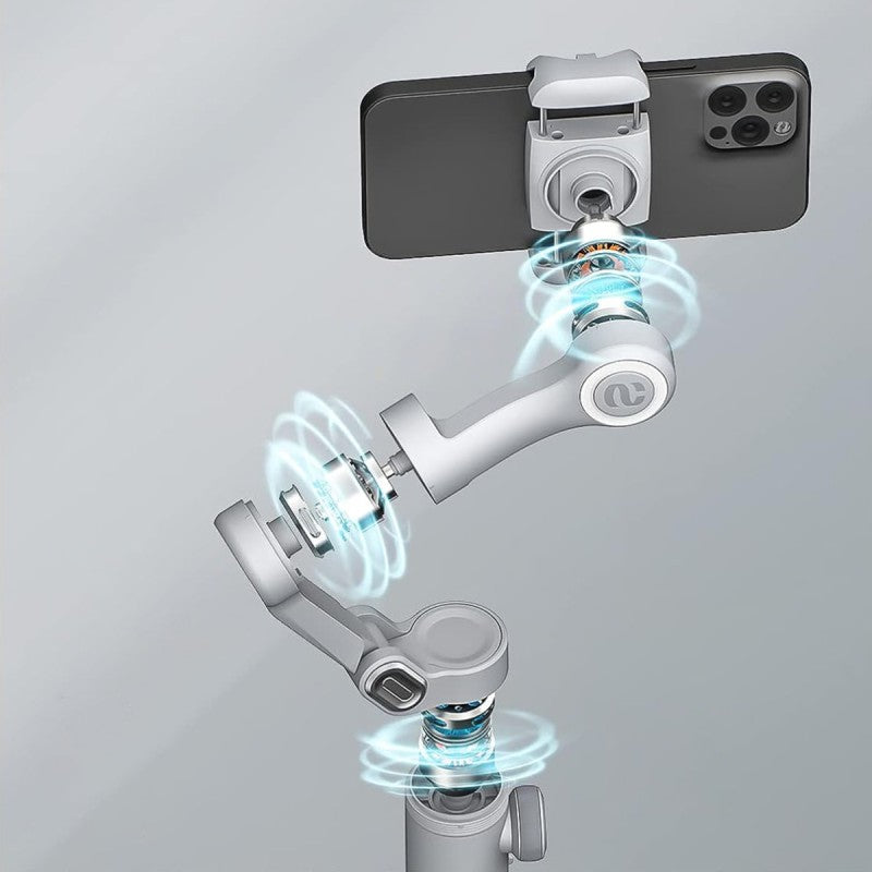 Gimbal Aochuan SMART X PRO-AI, D6731, cu 3 Axe, Baterie Inclusă, Aplicație Dedicată, Content Creator Edition, Gri