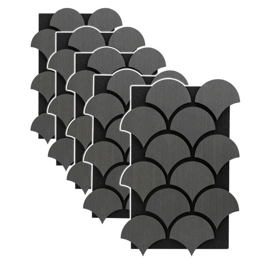 Set 5 Panouri Riflaje Acustice Decorative, MDF și Pâslă, 60x40x1.8cm, Multiple Variante ❘ D6762 / D6763 / D6764