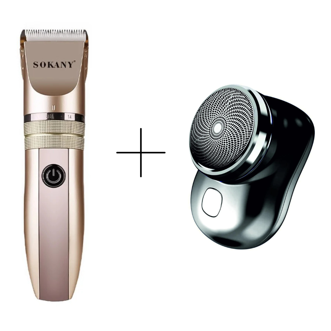 Set: Mașină de Tuns + Mini Aparat de Ras ❘ SK-743 / D5159-aparat-de-ras