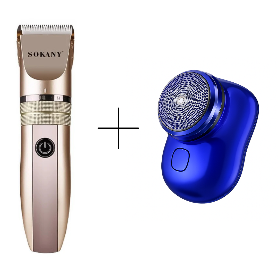 Set: Mașină de Tuns + Mini Aparat de Ras ❘ SK-743 / D5159-aparat-de-ras