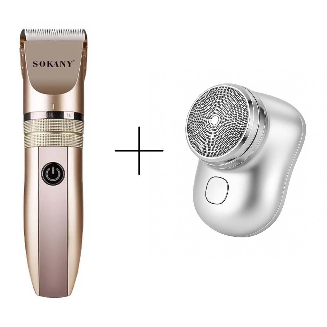 Set: Mașină de Tuns + Mini Aparat de Ras ❘ SK-743 / D5159-aparat-de-ras