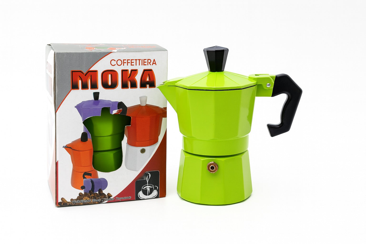 Set: Cafetieră MOKA, 6 cafele, 300 ml + Cafetieră MOKA, 1 cafea, Verde ❘ DC3-Verde / Dc-1