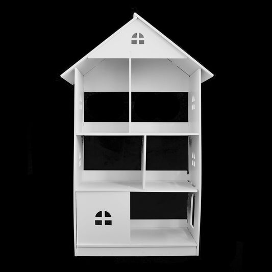 Ansamblu de rafturi tip casuta pentru diverse cu 5 rafturi si dulapior, Naimeed D6, culoare Alb, 116 x 71,5 x 31,5 cm