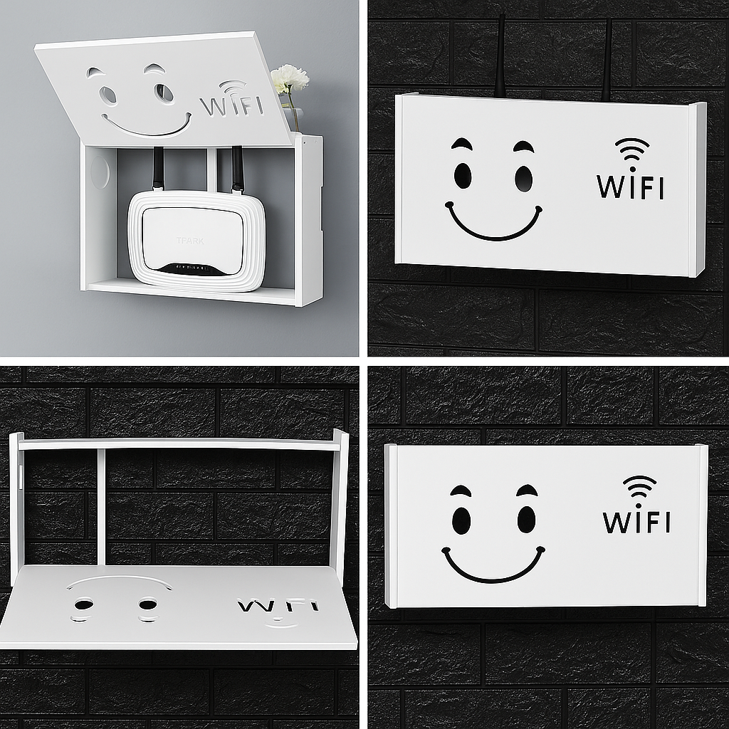 Raft suport Router Wireless, pentru mascare fire și echipament WIFI, 52*25*8.5 cm ❘ D4154