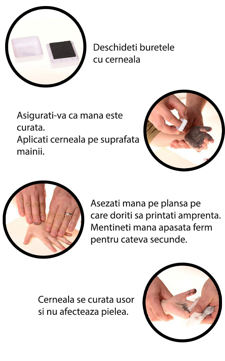 Ramă Foto cu Amprentă, Personalizabilă, Albastru/Roz ❘ D4572