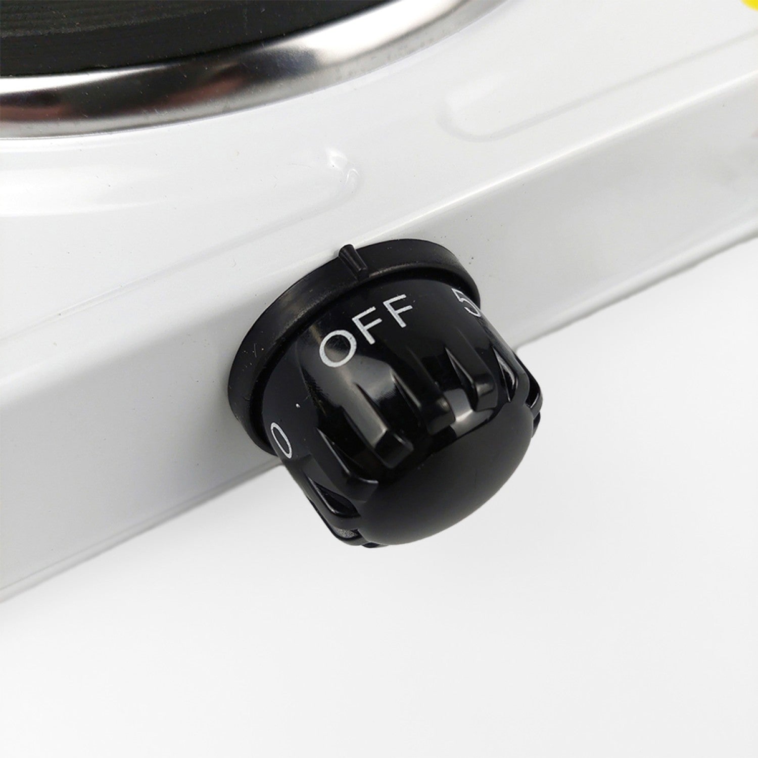 Plită electrică dublă (15 cm + 18 cm) – 2500W, încălzire rapidă, consum scăzut, alb ❘ YQ-2025A