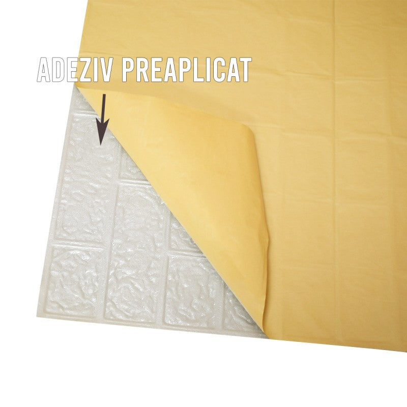 Set 10 x Tapet 3D autoadeziv, model cărămidă, design modern, ușor de curățat, 70 x 77 cm